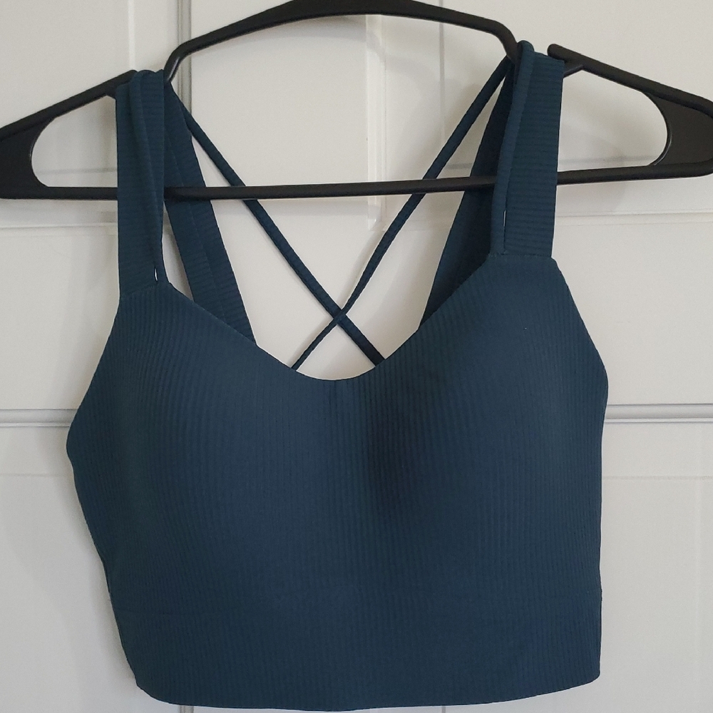 NWT Lululemon Like Cloud Ribbed Longline Bra Sz 4d IndiBlue